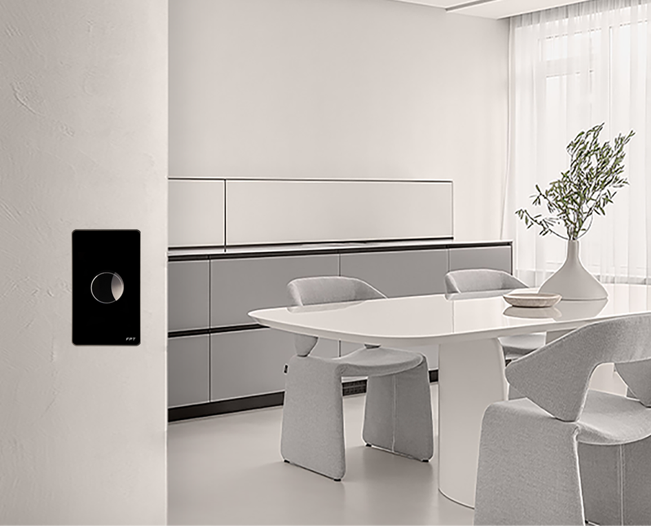 Công tắc cảm ứng 1 nút đen chữ nhật Athena 300W