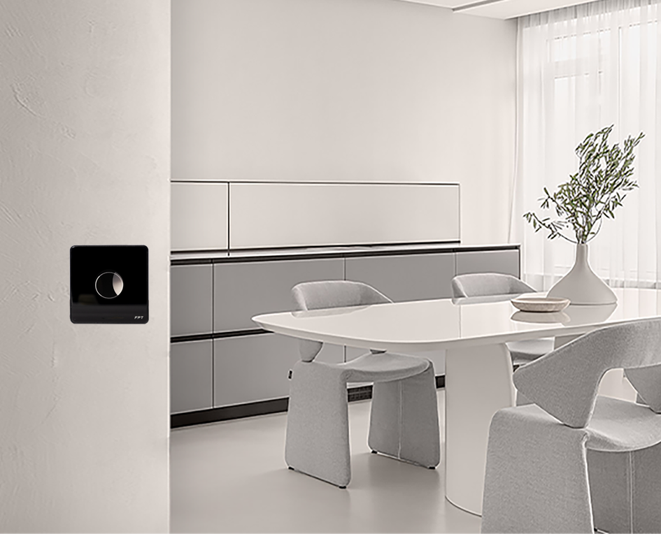 Công tắc cảm ứng 1 nút đen vuông Athena 3500W